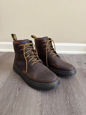 Dr. Martens Brown Leather Lace-Up Boots- Size 11 Men